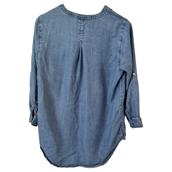 Hester & Orchard Blue Tencel Denim Chambray Button Up Shirt Women’s Size Small - Picture 2 of 8